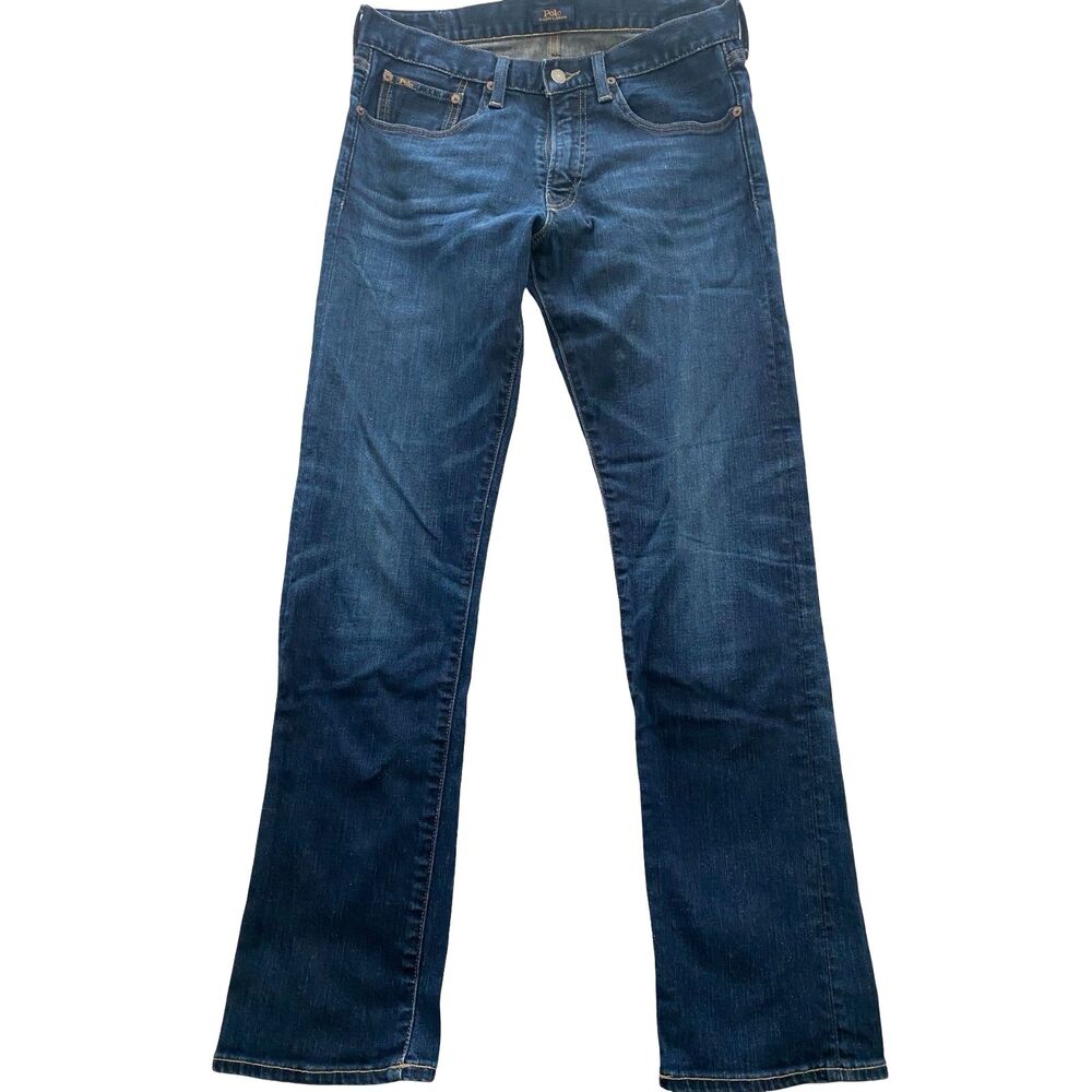Polo Ralph Lauren Varick Slim Straight Jeans Mens 30x30 Medium Dark Wash Classic